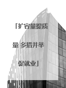 扩容量提质量 多措并举促就业