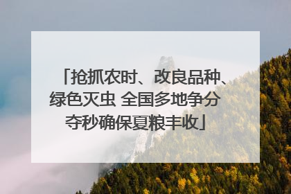 抢抓农时、改良品种、绿色灭虫 全国多地争分夺秒确保夏粮丰收