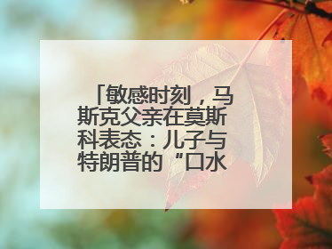 敏感时刻，马斯克父亲在莫斯科表态：儿子与特朗普的“口水仗”是个错误