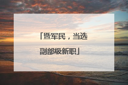 暨军民，当选副部级新职