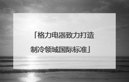 格力电器致力打造制冷领域国际标准