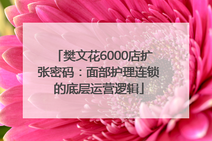 樊文花6000店扩张密码：面部护理连锁的底层运营逻辑