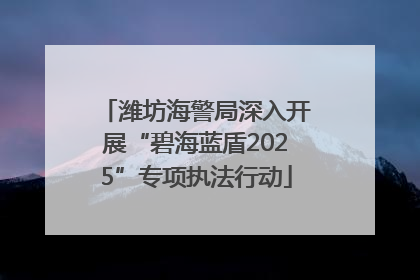 潍坊海警局深入开展“碧海蓝盾2025”专项执法行动
