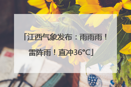 江西气象发布：雨雨雨！雷阵雨！直冲36°C