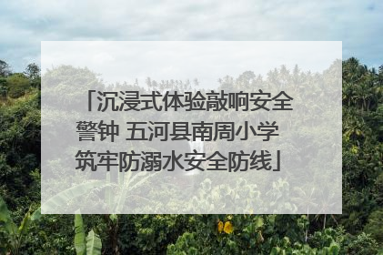 沉浸式体验敲响安全警钟 五河县南周小学筑牢防溺水安全防线