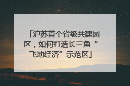 沪苏首个省级共建园区，如何打造长三角“飞地经济”示范区