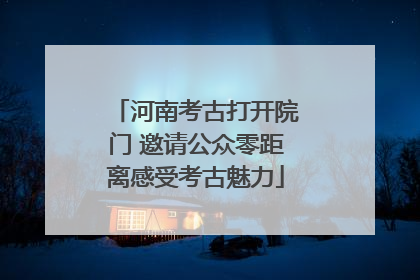 河南考古打开院门 邀请公众零距离感受考古魅力