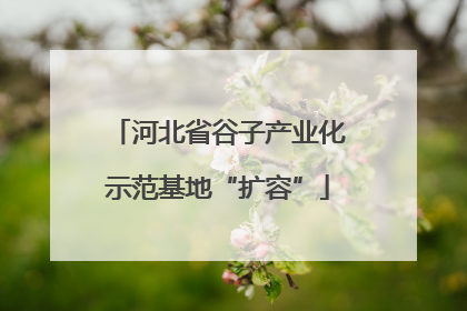 河北省谷子产业化示范基地“扩容”