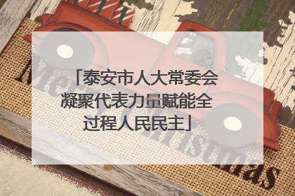 泰安市人大常委会凝聚代表力量赋能全过程人民民主