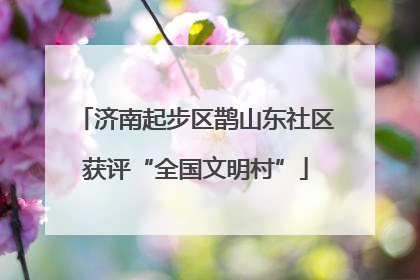 济南起步区鹊山东社区获评“全国文明村”