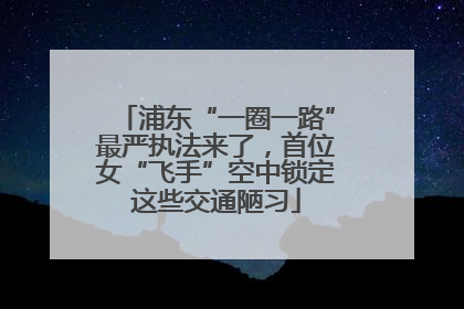 浦东“一圈一路”最严执法来了，首位女“飞手”空中锁定这些交通陋习