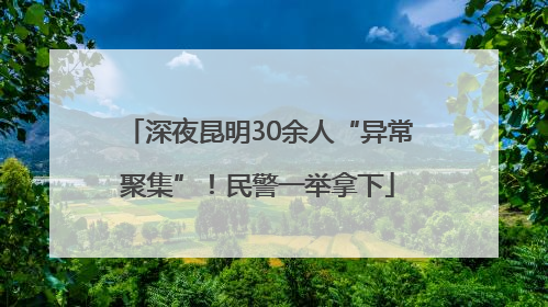 深夜昆明30余人“异常聚集”！民警一举拿下