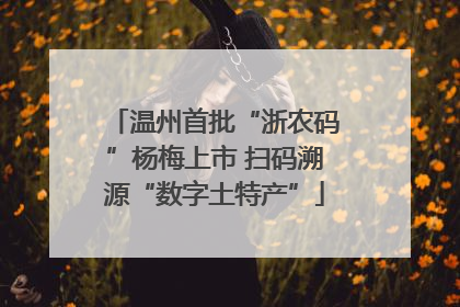 温州首批“浙农码”杨梅上市 扫码溯源“数字土特产”