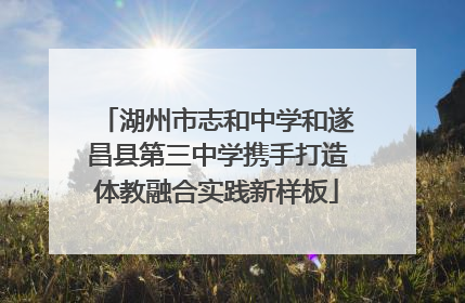 湖州市志和中学和遂昌县第三中学携手打造体教融合实践新样板