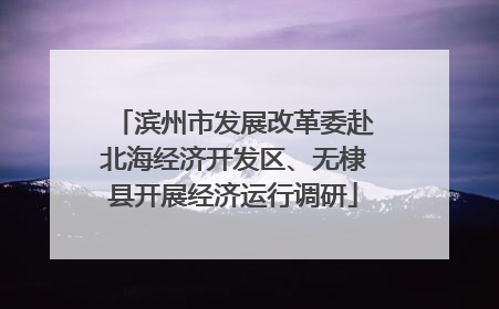 滨州市发展改革委赴北海经济开发区、无棣县开展经济运行调研