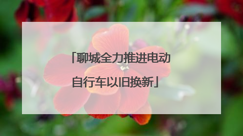 聊城全力推进电动自行车以旧换新