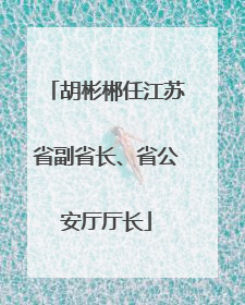 胡彬郴任江苏省副省长、省公安厅厅长