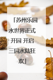 苏州乐园水世界正式开园 开启三园水陆狂欢