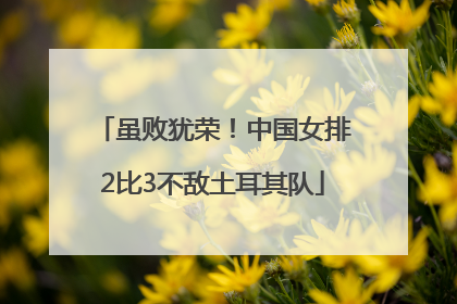 虽败犹荣！中国女排2比3不敌土耳其队