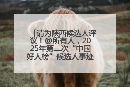 请为陕西候选人评议！@所有人，2025年第二次“中国好人榜”候选人事迹展示评议开始