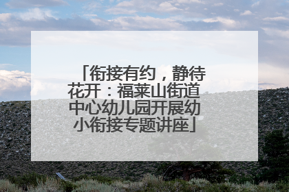 衔接有约，静待花开：福莱山街道中心幼儿园开展幼小衔接专题讲座