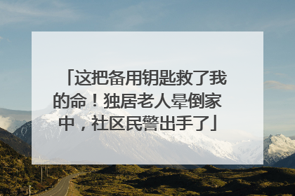 这把备用钥匙救了我的命！独居老人晕倒家中，社区民警出手了