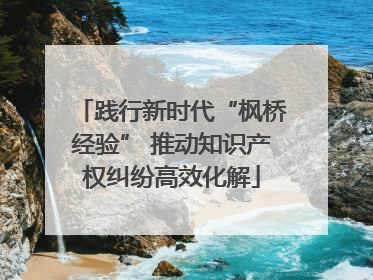 践行新时代“枫桥经验” 推动知识产权纠纷高效化解
