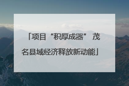 项目“积厚成器” 茂名县域经济释放新动能