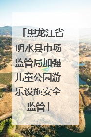黑龙江省明水县市场监管局加强儿童公园游乐设施安全监管