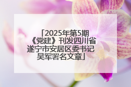 2025年第5期《党建》刊发四川省遂宁市安居区委书记吴军署名文章