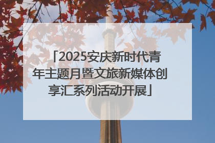 2025安庆新时代青年主题月暨文旅新媒体创享汇系列活动开展