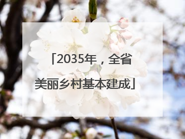 2035年，全省美丽乡村基本建成