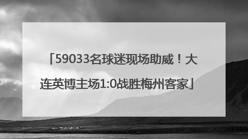 59033名球迷现场助威！大连英博主场1:0战胜梅州客家