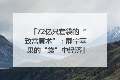 72亿只套袋的“致富算术”：静宁苹果的“袋”中经济