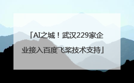 AI之城！武汉229家企业接入百度飞桨技术支持