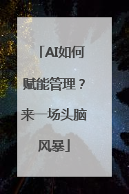 AI如何赋能管理？来一场头脑风暴