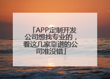 APP定制开发公司想找专业的，看这几家靠谱的公司准没错
